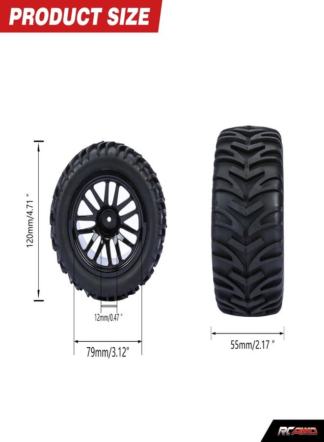 RCAWD 12mm Hex Adapter, Pre-Glued Wheel Tire Set for Slash 4X4 & Slash 2WD & Hosim & DEERC & LAEGENDARY 1/10 Monster Truck Upgrades Part LG-015BL - Image 4